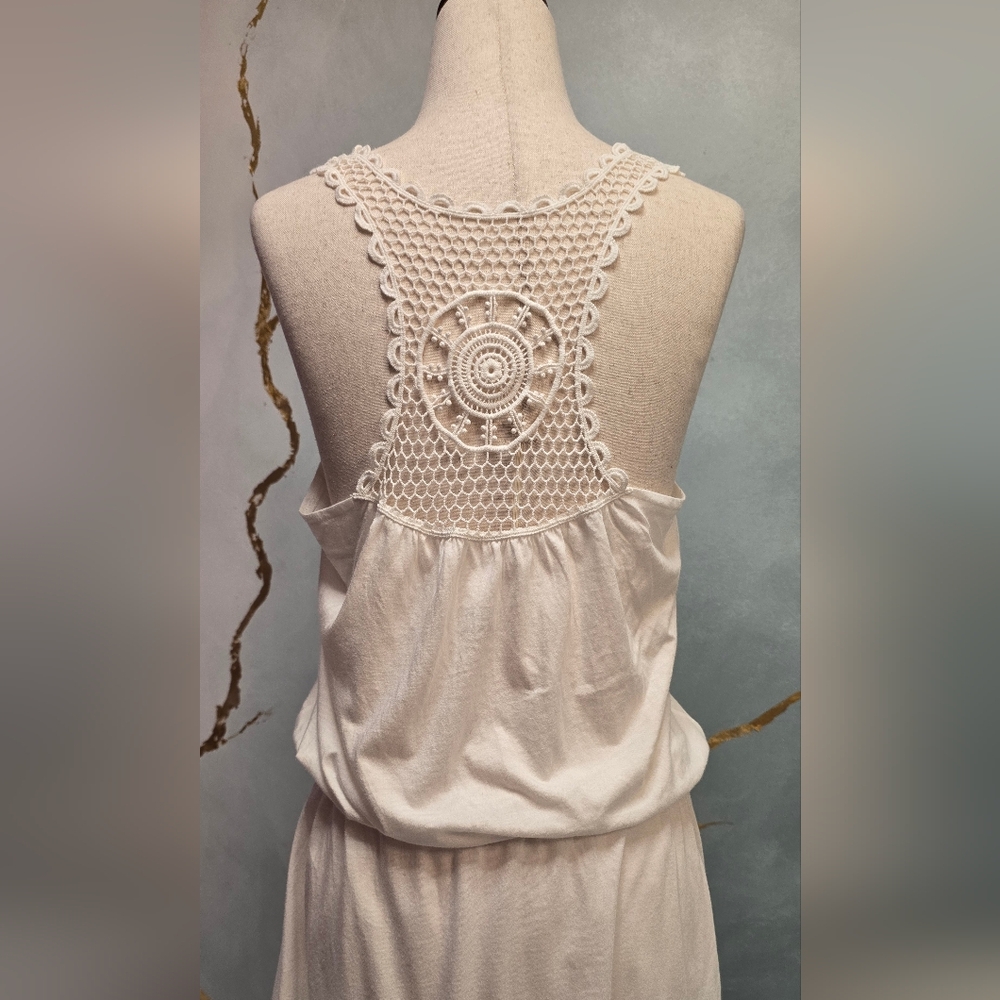 Converse Crochet Back Mandala Swimsuit Cover Up Scoopneck Tank Dress S